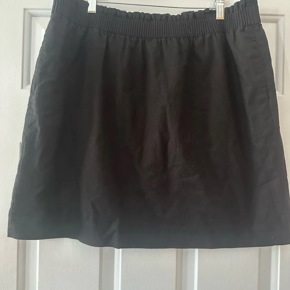 J. Crew Linen-Cotton Blend City Skirt Black. Size 16. - Picture 3 of 9